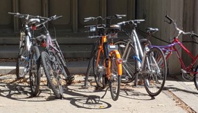 Spin bike blocking bike racks