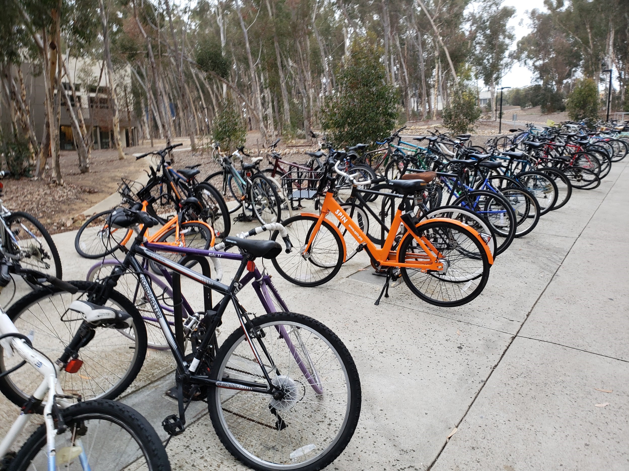 Spin bike blocking bike racks