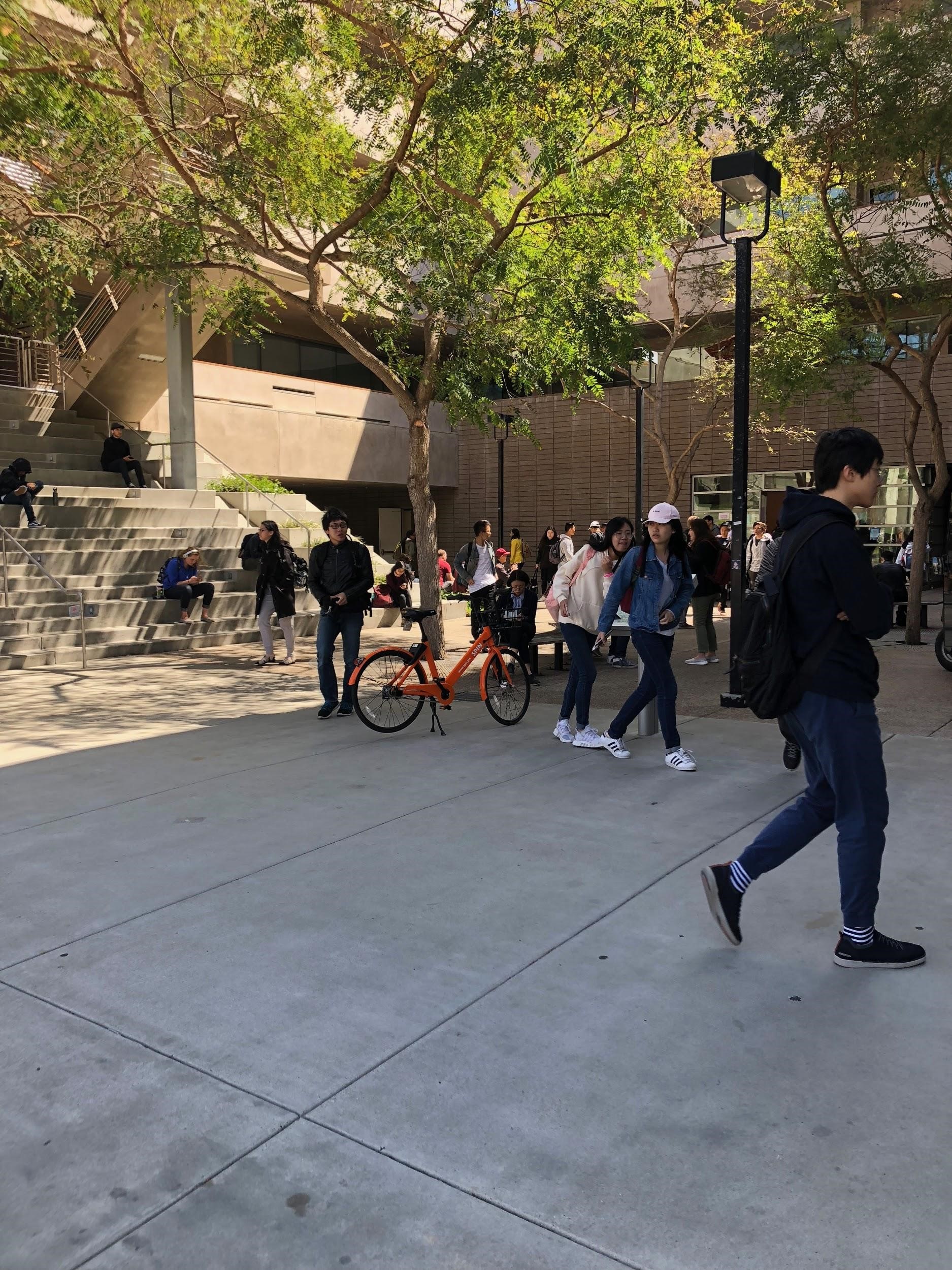 Spin bike blocking walkway